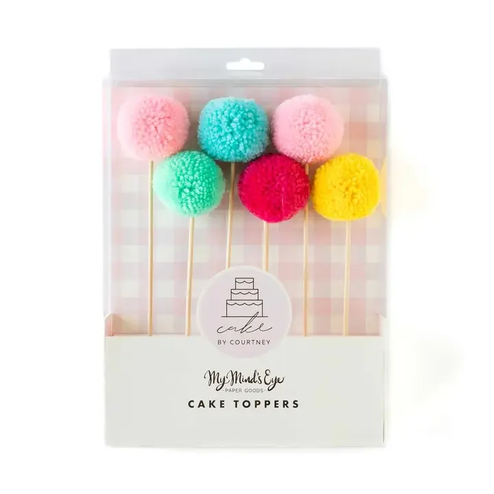 pom pom cake toppers