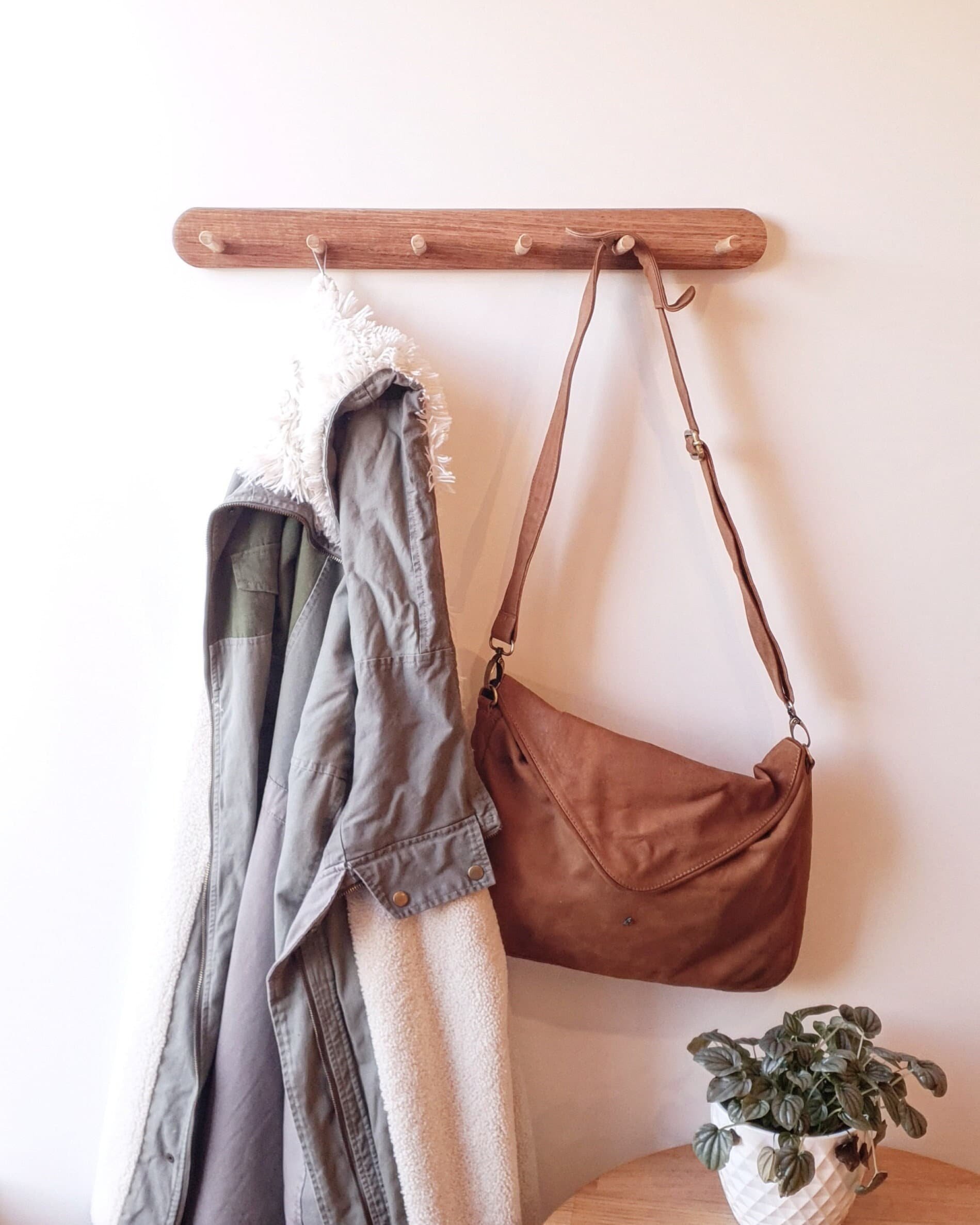 Sleek DARCY Wooden Peg Rail, holds 20kgs, perfect for any space.