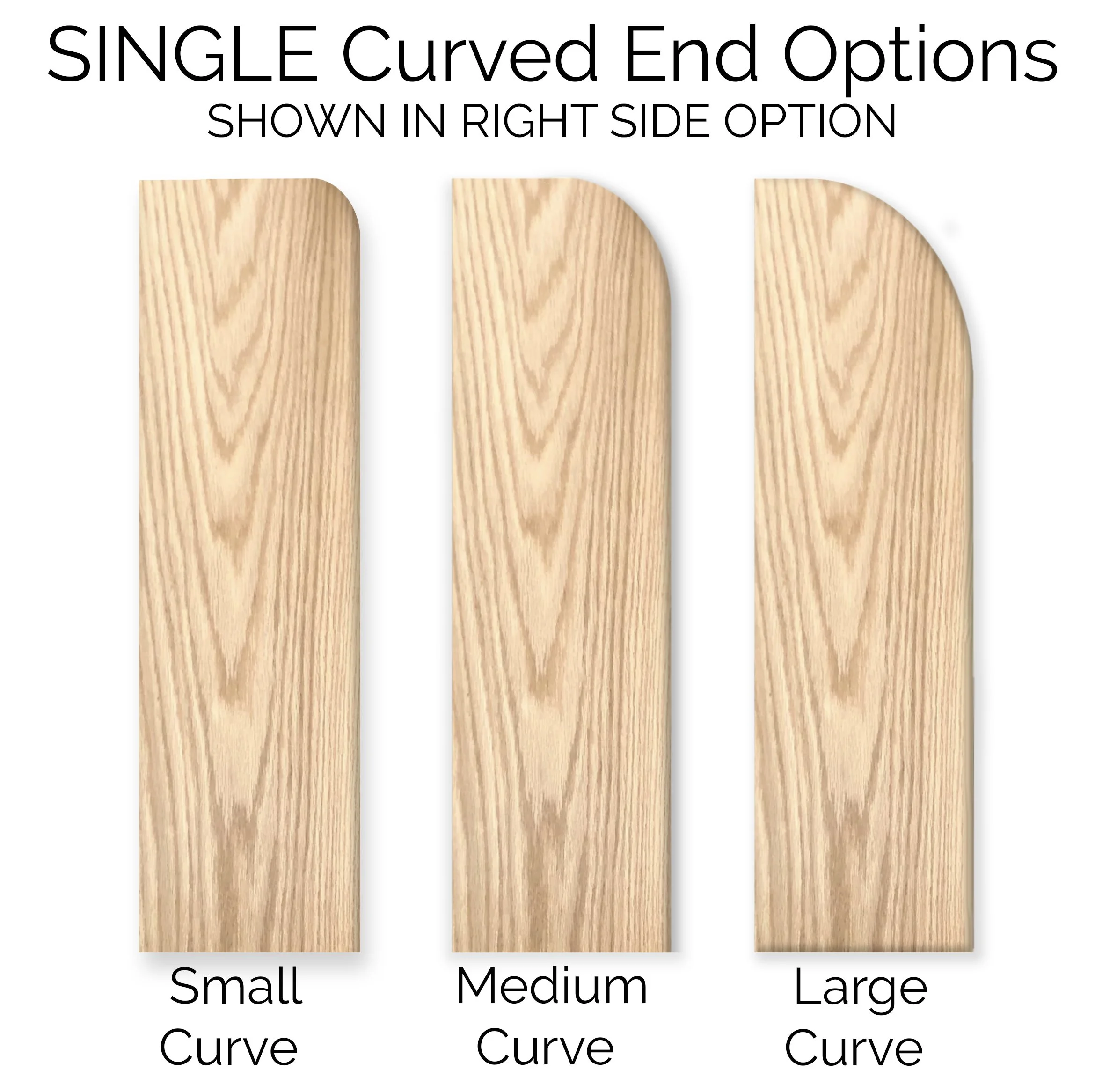 SINGLE End Curved (1 qty = 1 Shelf)