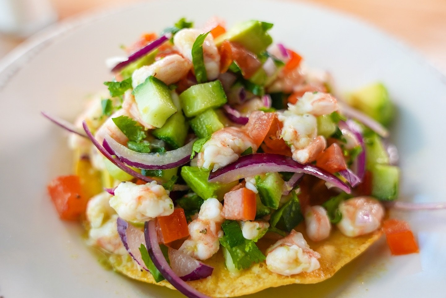 Our verde tostadas are fresh, vibrant, and packed with delicious flavor 👨&zwj;🍳 🍤 ❤️ 

#gardena #southbay #tostadas #shrimp #delicious