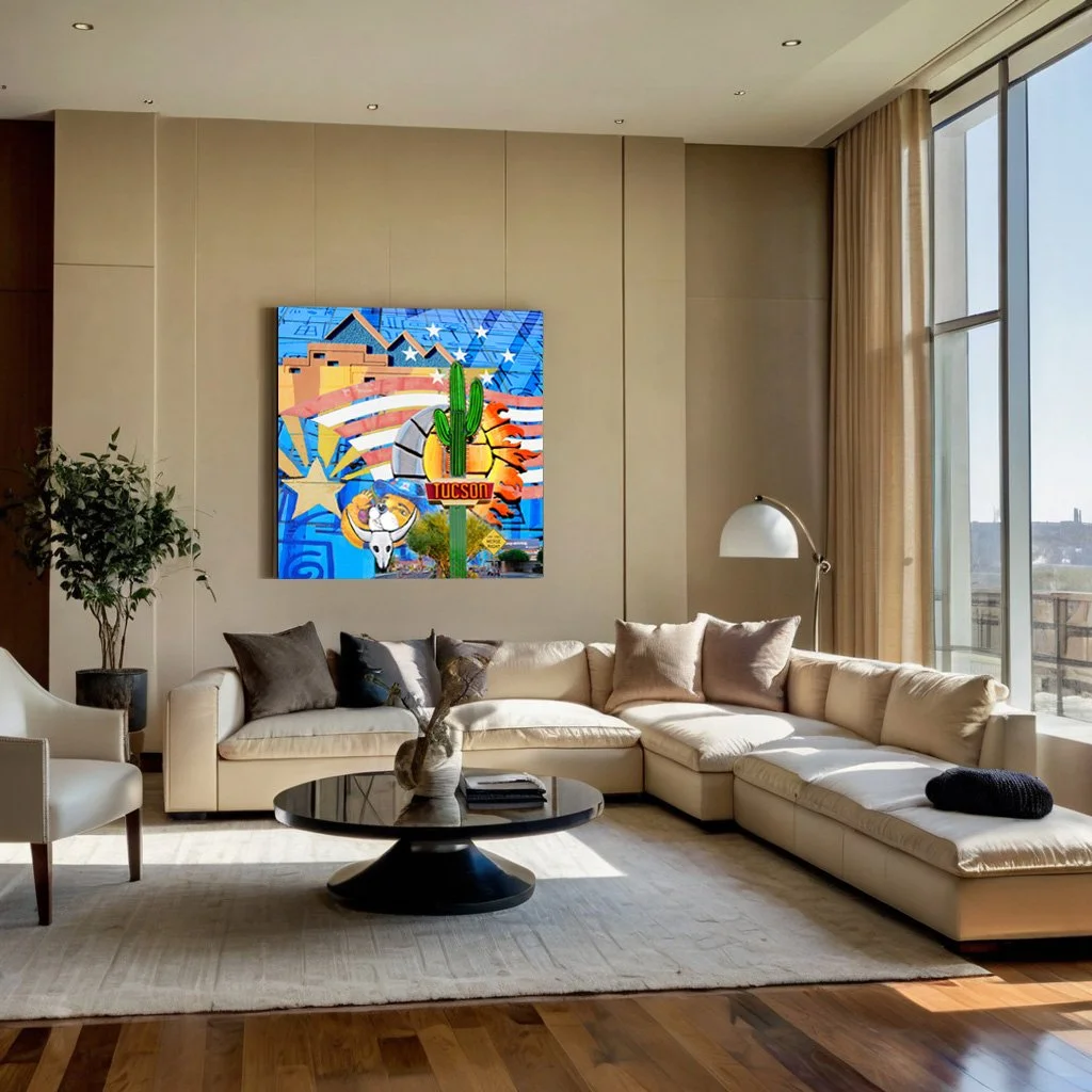Awakening Art with Bradford | Artwork Installation | Welcome to the Old Pueblo Canvas Print