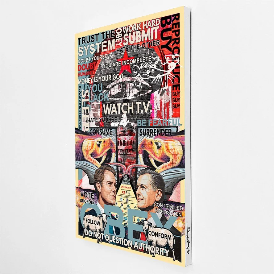 "Artificial Matrix of External Control, Lack, and Division—representing the 3D War Paradigm of Society’s Collective Shadow." Limited Edition, Giclee Canvas Print
