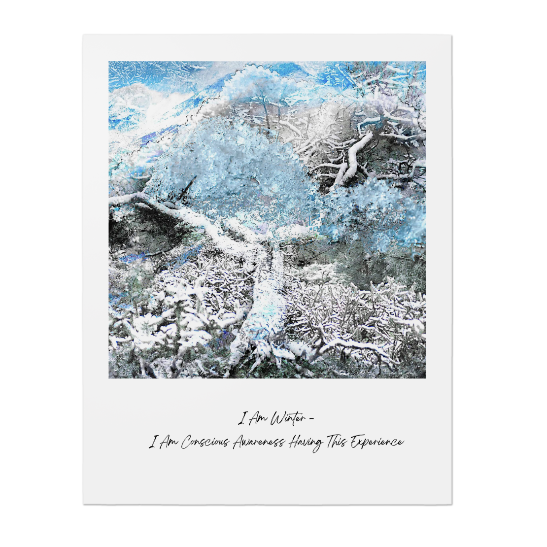 "I Am Winter-  I Am  Conscious Awareness Having This Experience" Open Edition, 22x28" Premium Poster