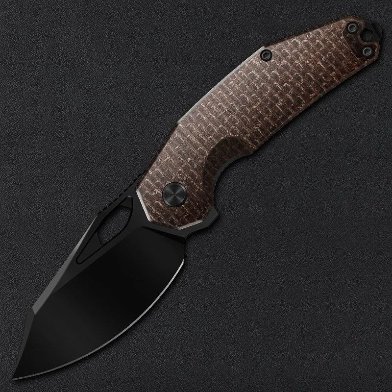 Papi Brown Burlap Micarta with Stonewashed DLC Blade--Pre‑order: Estimated Shipping in November