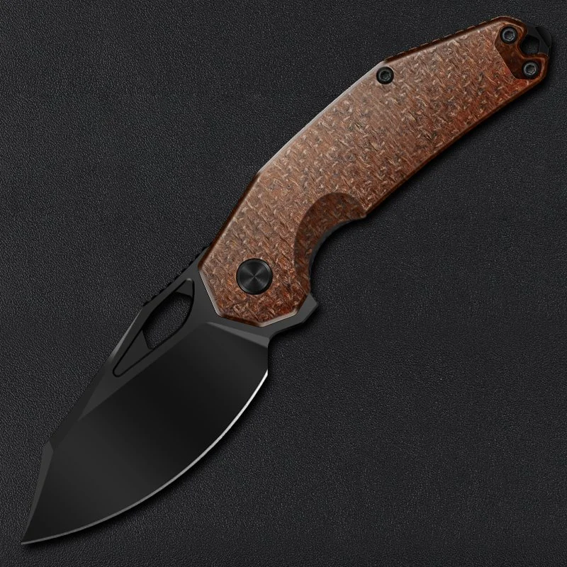 Papi Rose‑Yellow Burlap Micarta with Satin DLC Blade--Pre‑order: Estimated Shipping in November