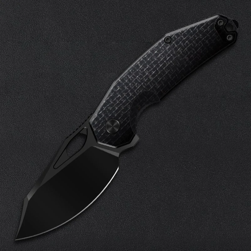 Papi Black Burlap Micarta with Satin DLC Blade--Pre‑order: Estimated Shipping in November