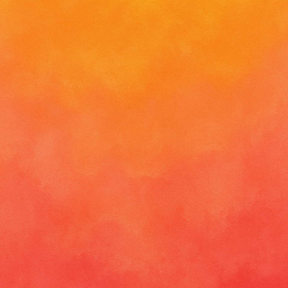 Abstract warm gradient—sunset orange fading to coral red with soft texture.