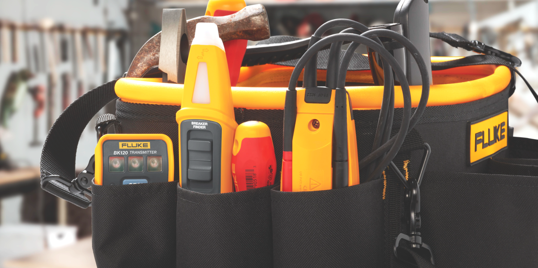 Engineers toolbox with assortment of Fluke Test tools/hardware