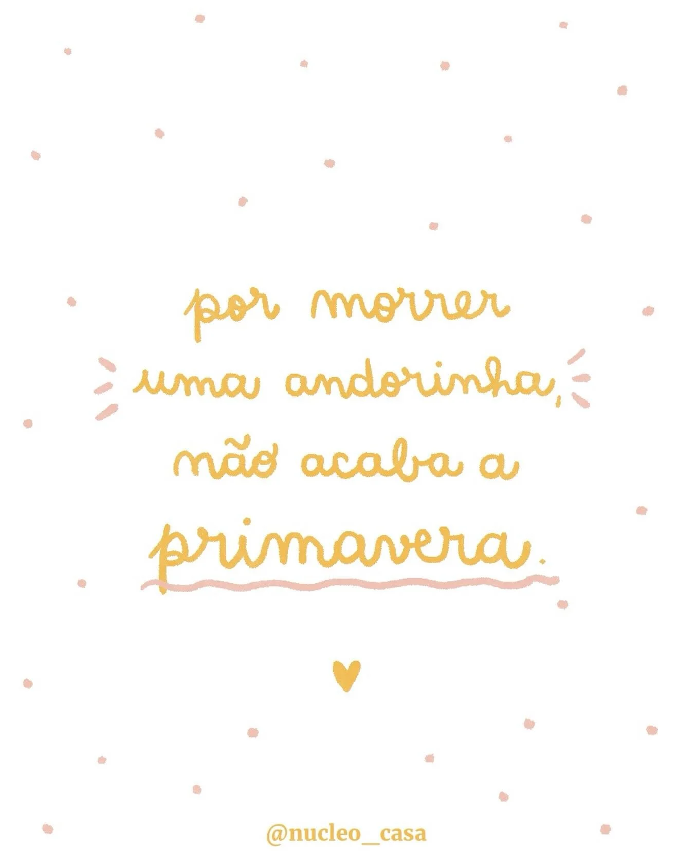 Era uma vez uma menina que guardava a primavera no bolso, como se fosse um segredo pequenino.

Um dia, encontrou uma andorinha quieta no ch&atilde;o. N&atilde;o se mexia, n&atilde;o voava, n&atilde;o cantava.

A menina ficou com o cora&ccedil;&atilde