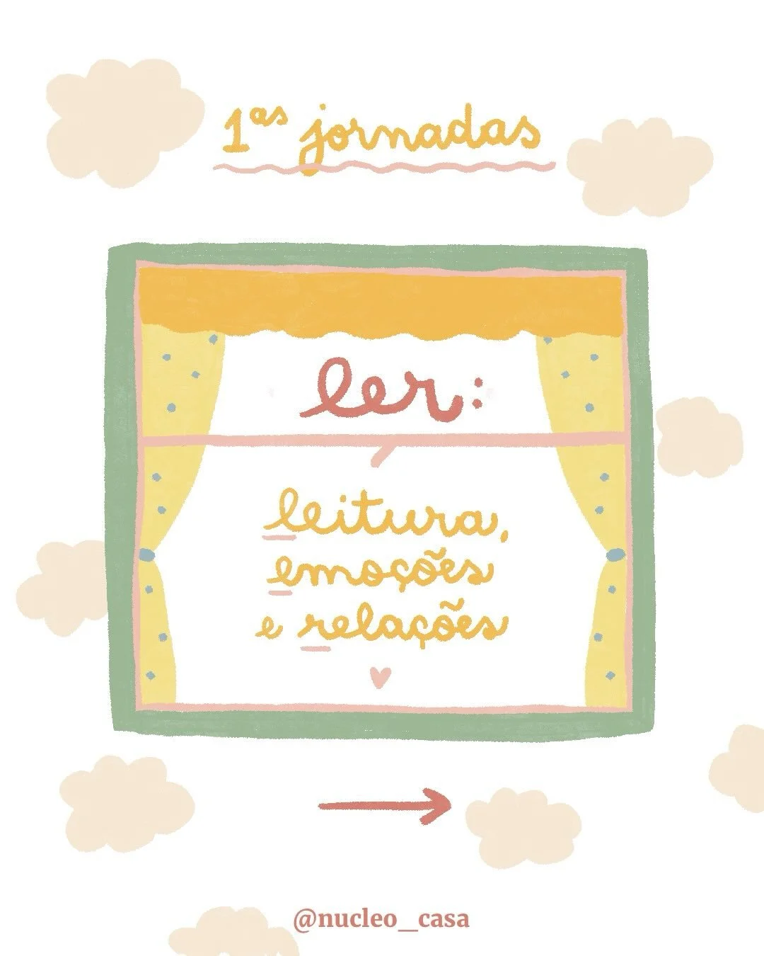 ✨ Janelas - I Jornadas N&uacute;cleo CASA | Workshops

Vamos come&ccedil;ar a abrir janelas sobre os workshops que v&atilde;o marcar a nossa tarde? 👀

📚 Workshop | LER - Leitura, Emo&ccedil;&otilde;es &amp; Rela&ccedil;&otilde;es 

Este &eacute; um