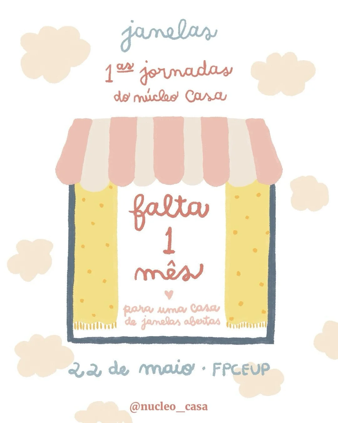 O que &eacute;, afinal, uma janela? 

Talvez um lugar entre o dentro e o fora.
Entre o que j&aacute; conhecemos e aquilo que ainda estamos a descobrir.

FALTA 1 M&Ecirc;S para abrirmos as nossas.

📍 22 de maio &middot; FPCEUP
Inscri&ccedil;&otilde;e