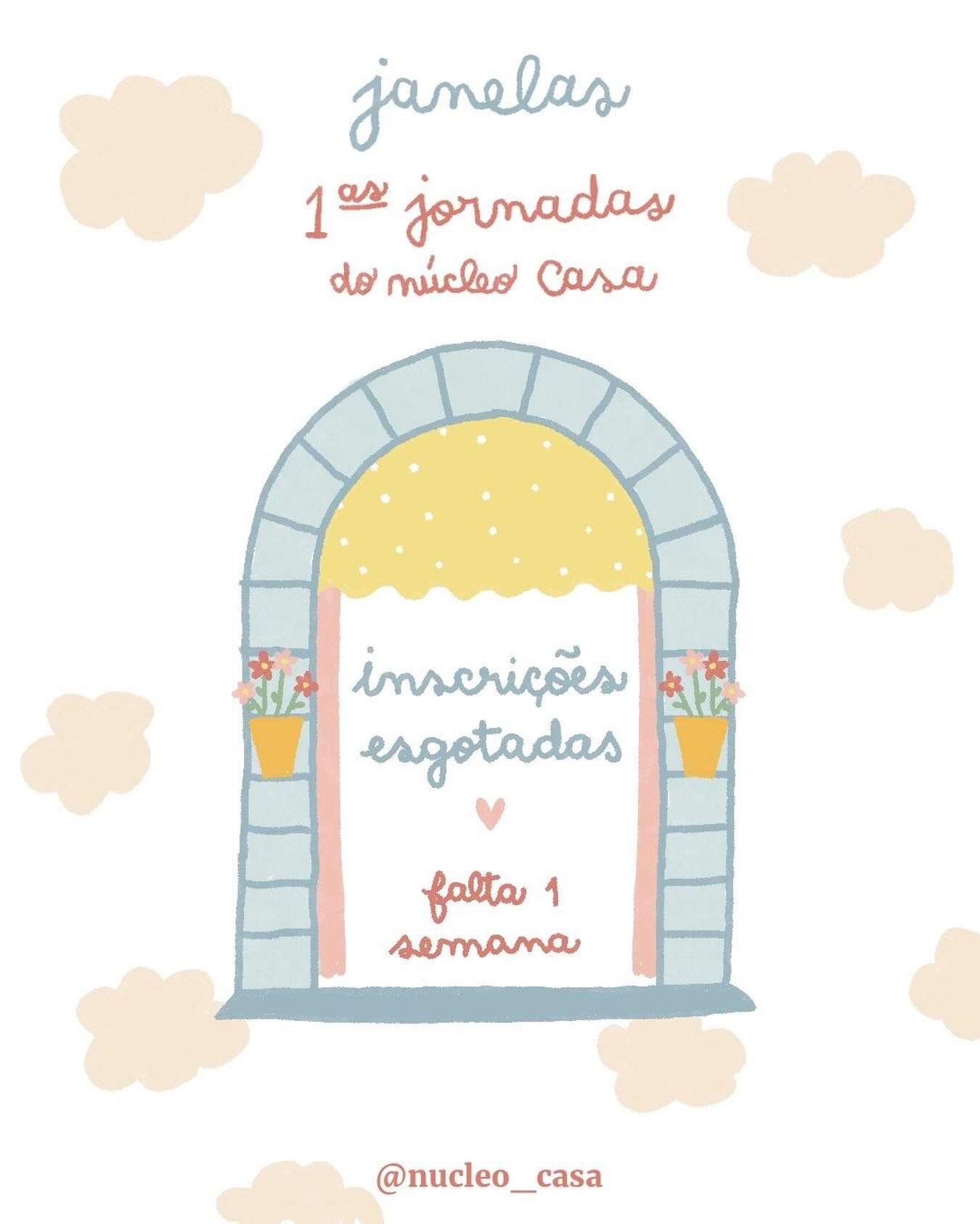 ✨ ESGOTADO ✨

As inscri&ccedil;&otilde;es para as I Jornadas Janelas esgotaram 🤍

Obrigado a toda a comunidade pelo entusiasmo, interesse e confian&ccedil;a.
As vagas foram limitadas porque quer&iacute;amos uma experi&ecirc;ncia &iacute;ntima, viven