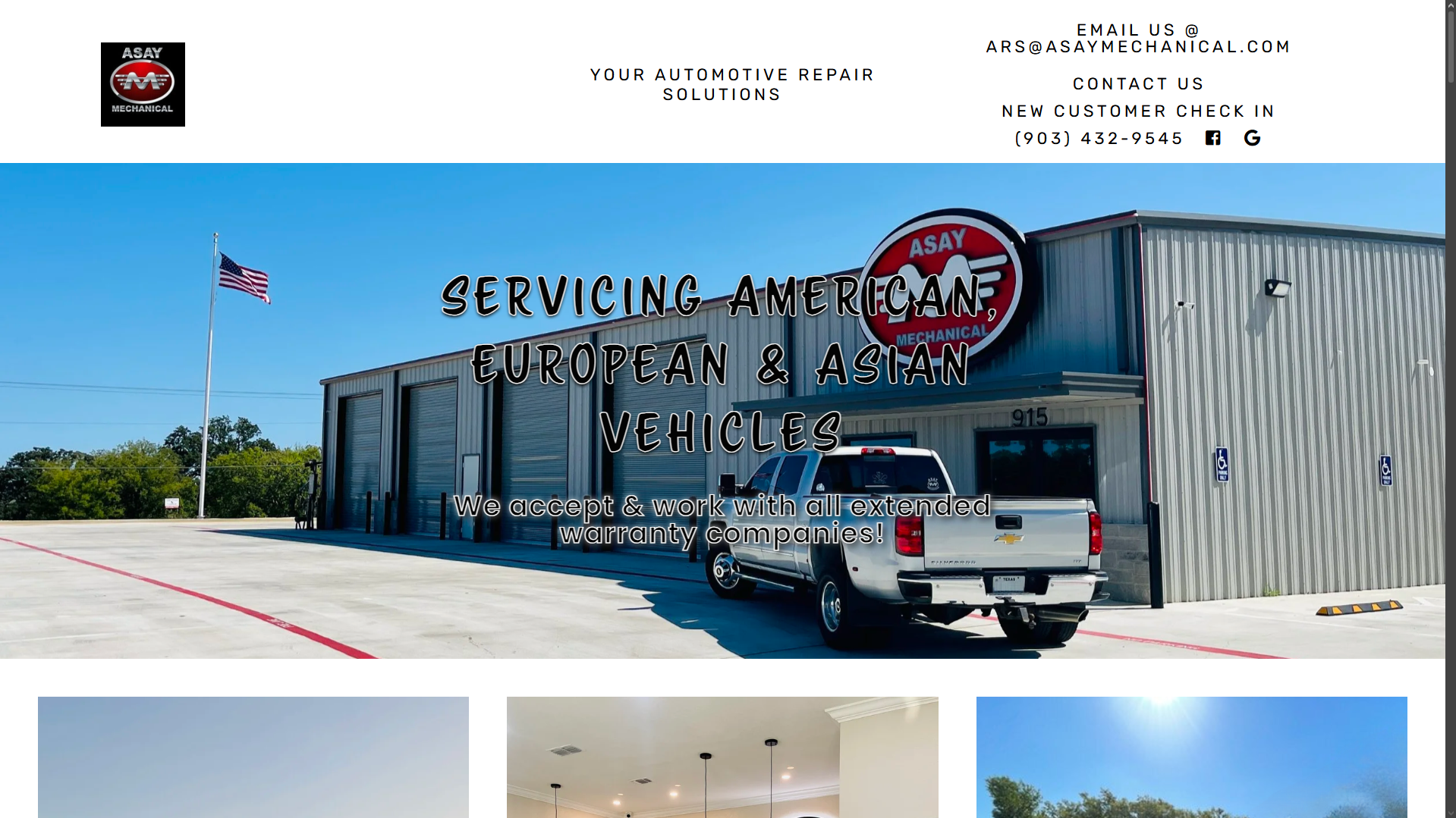 Asay Mechanical - A professional vehicle mechanic shop website showcasing their services.