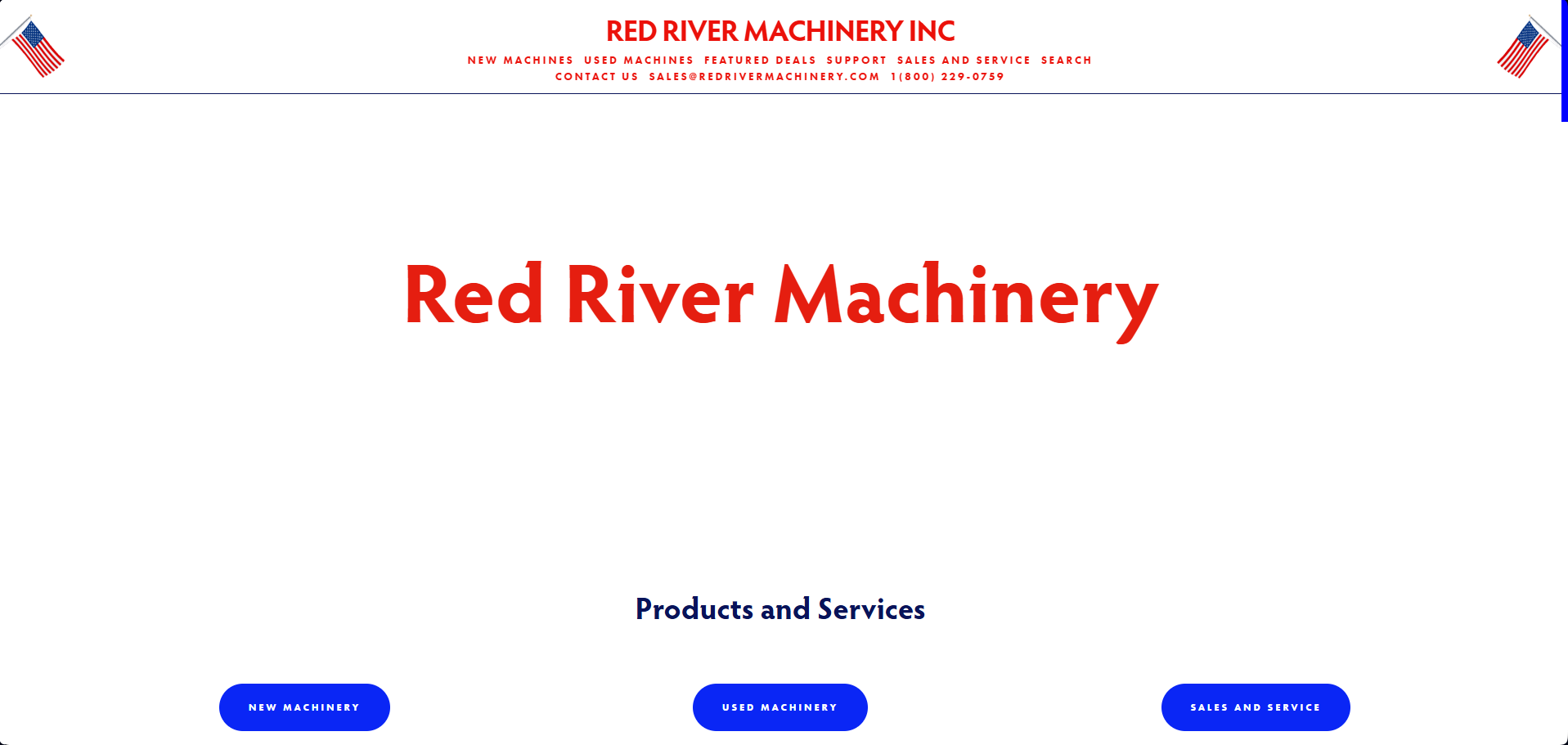 Red River Machinery - A comprehensive platform for new, used, and refurbished machinery sales and service, offering more than 400 products, featuring 28 different vendors.