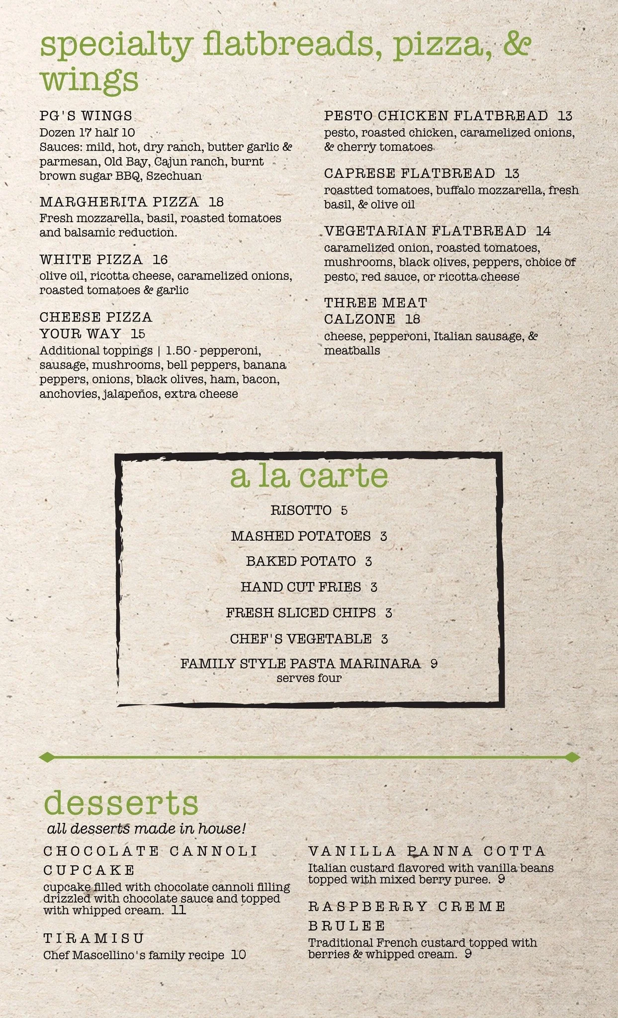 Menu 1 — Uniontown Country Club