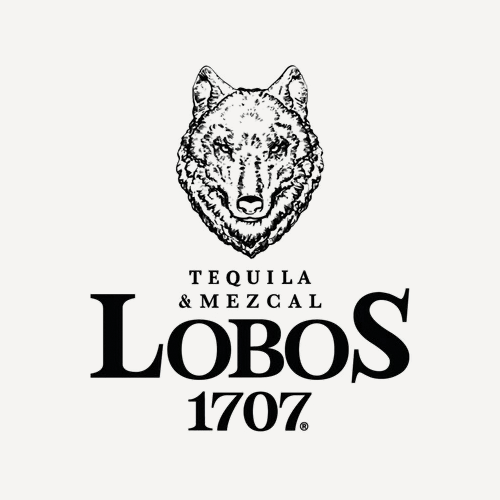 Logo for Lobos Tequila & Mezcal, featuring a wolf's head illustration and the text "TEQUILA & MEZCAL LOBOS 1707".