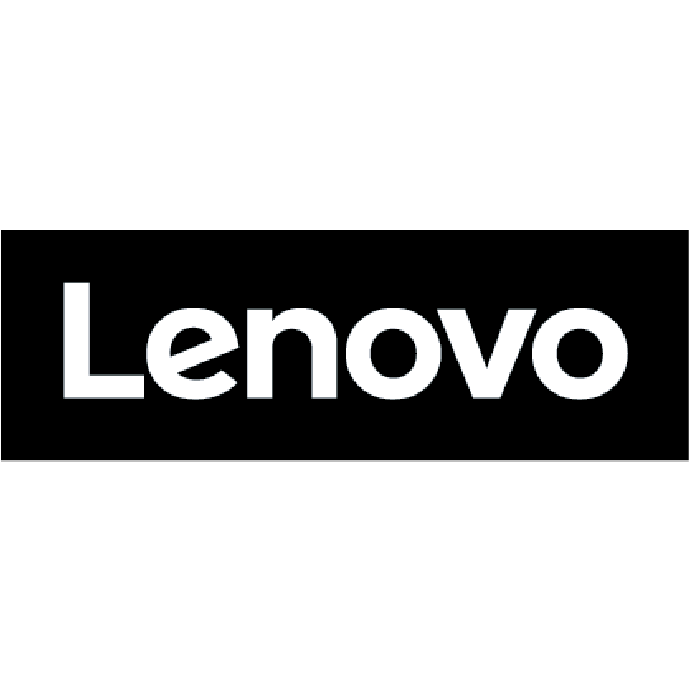 Lenovo logo on a black background.