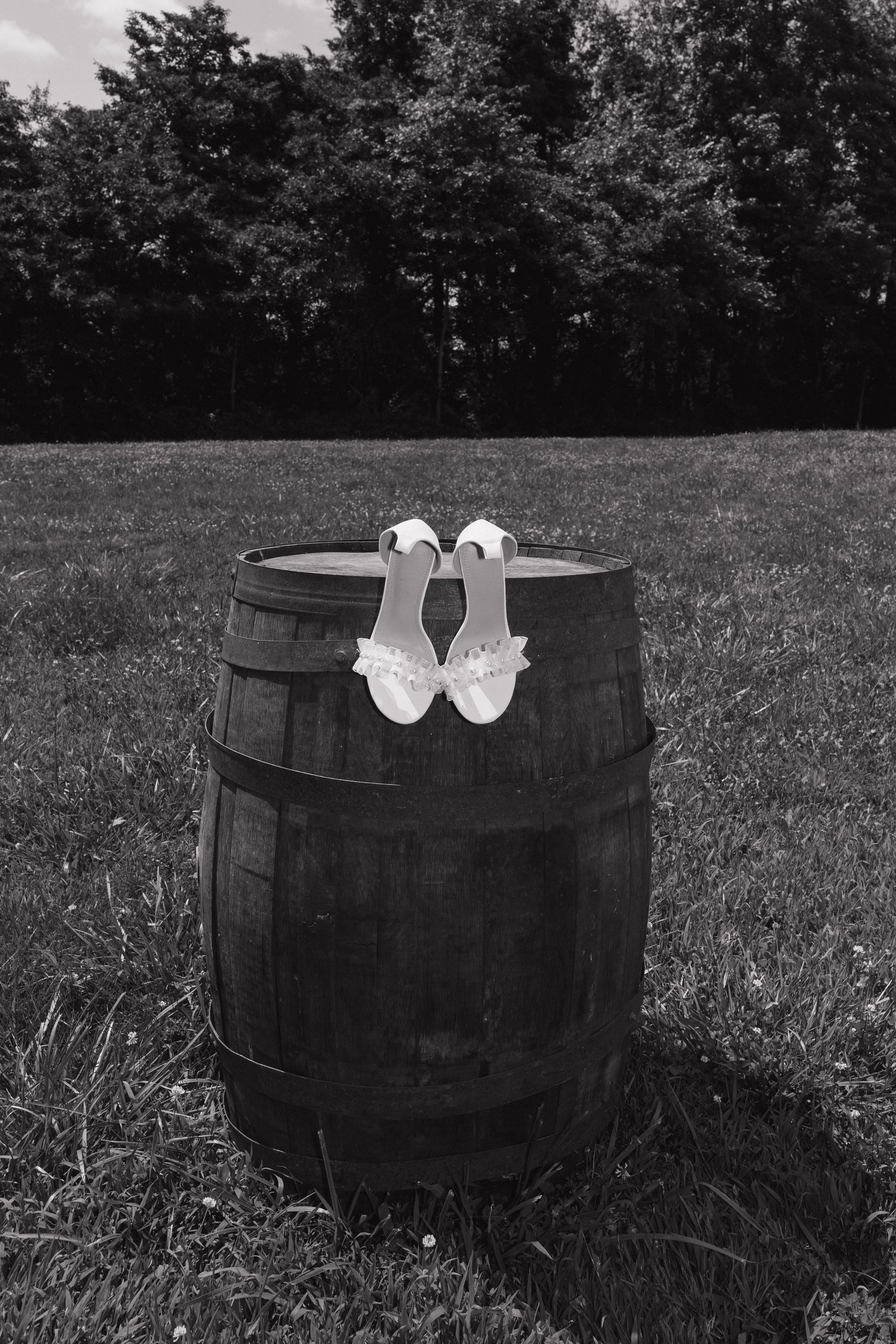 shoes on barrel