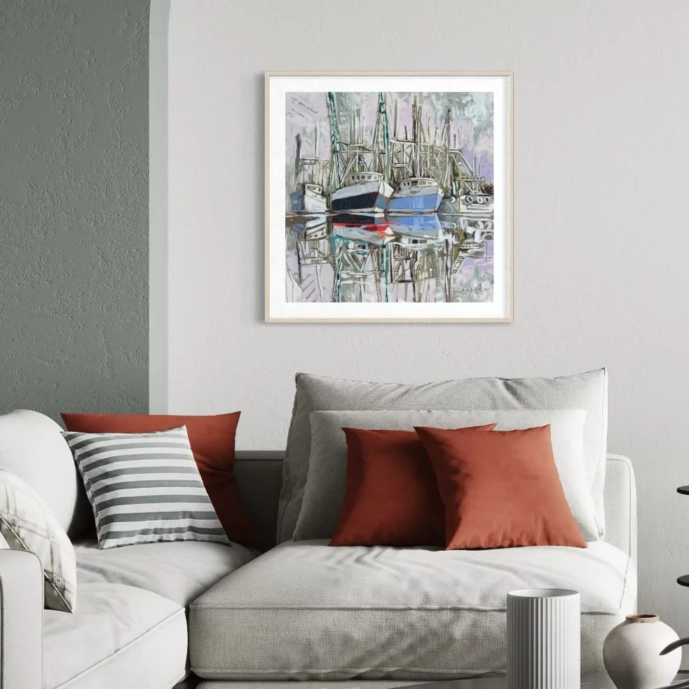 16x16 PRINT - Lavender Mist Harbor