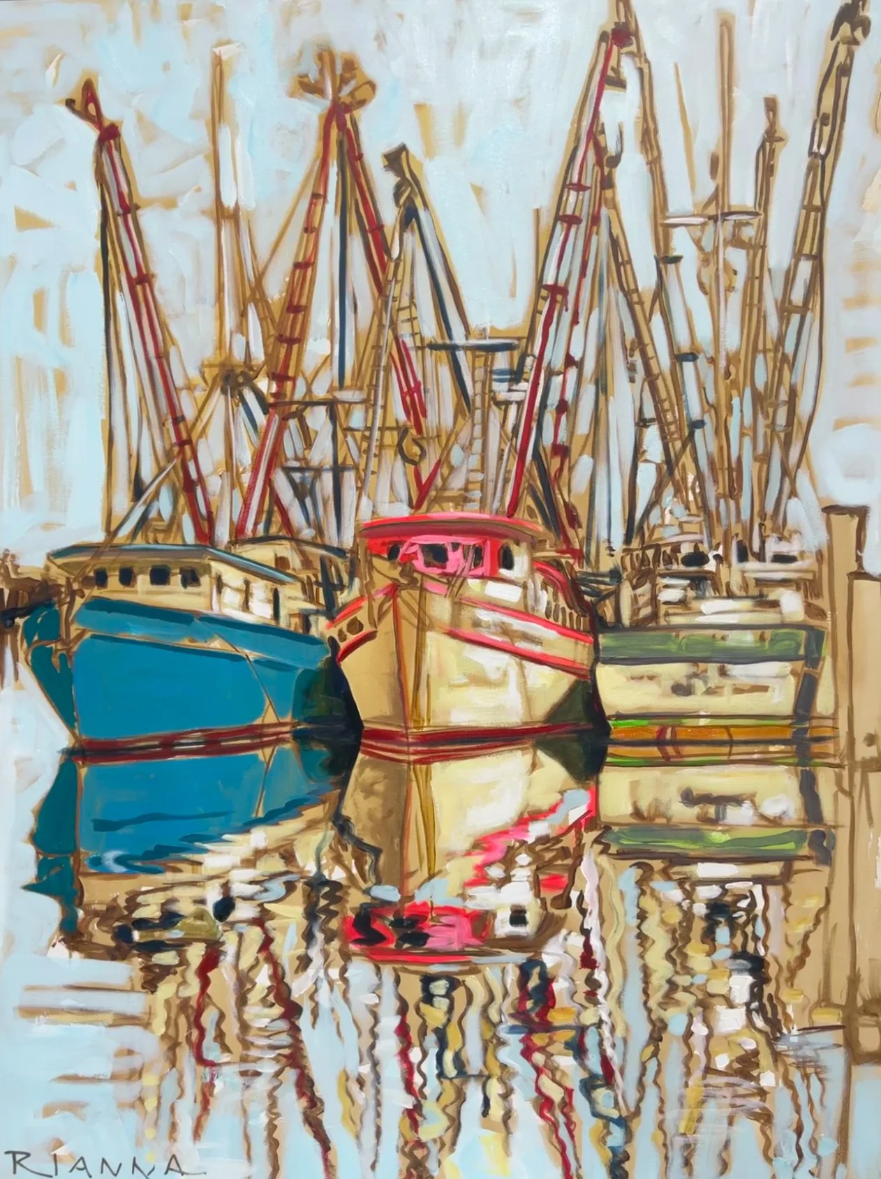 18x24  PRINT - Powder Blue Harbor