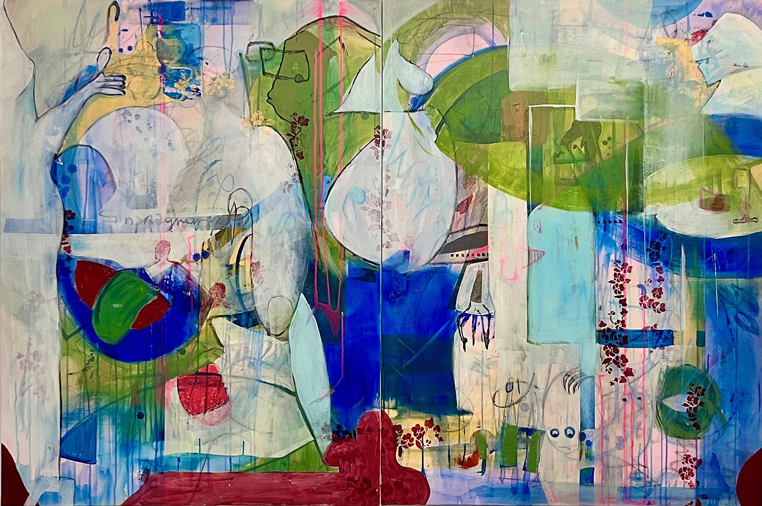 Yildiz Grodowski, “Future of Tomorrow”, 48” x 72”, acrylic on canvas, 2024