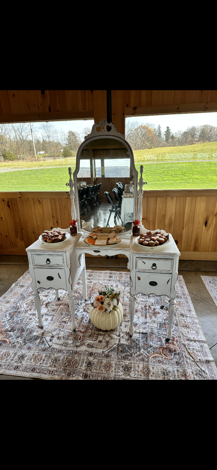Antique vanity ... makes a great dessert stand.