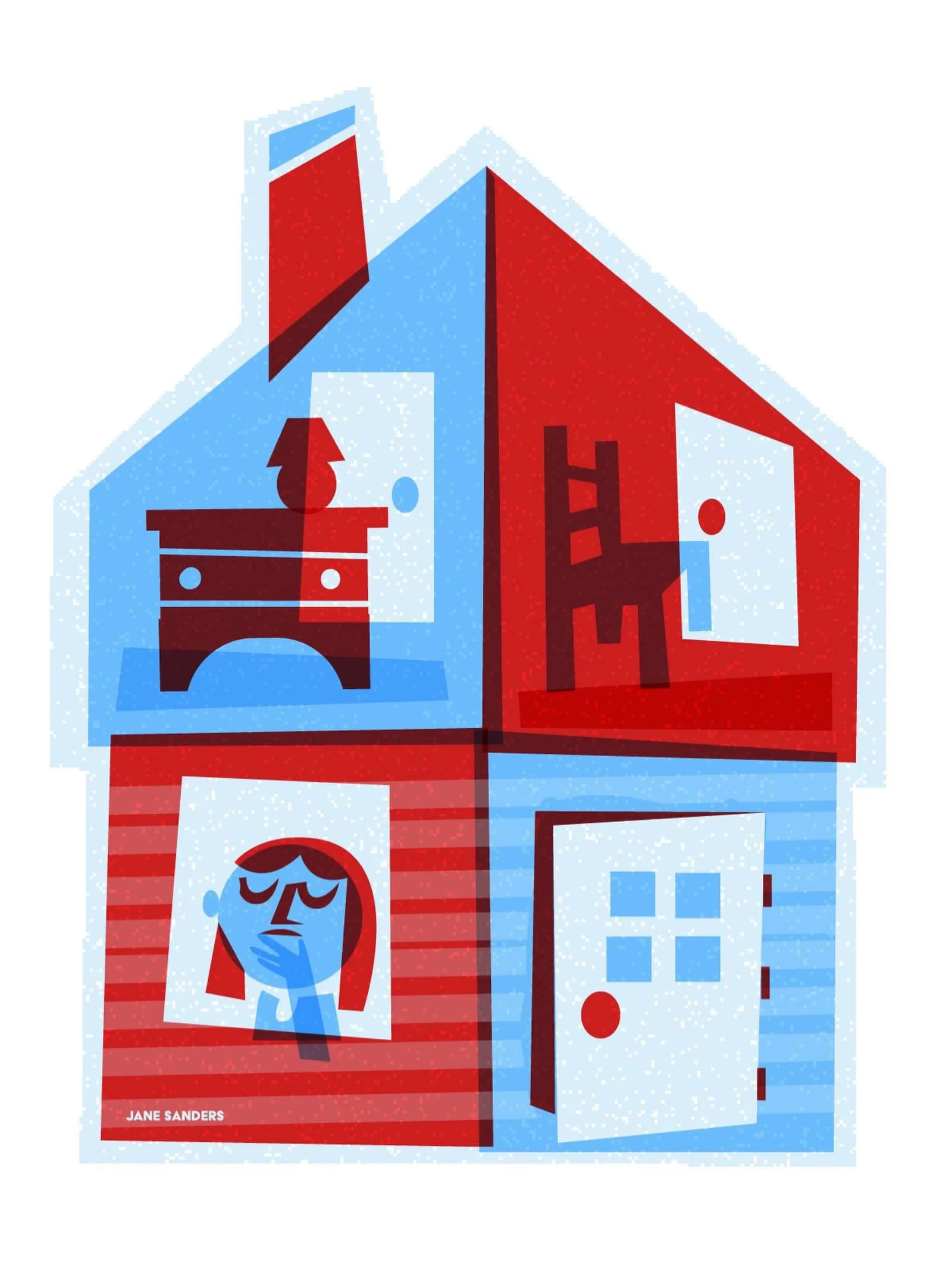 I recently drew this illustration for an article about kids leaving home and their mom saying, &ldquo;Well, what now?&rdquo; That&rsquo;s kinda how I felt when Hugh moved back from Asia to start working in corporate America. He has a girlfriend, take