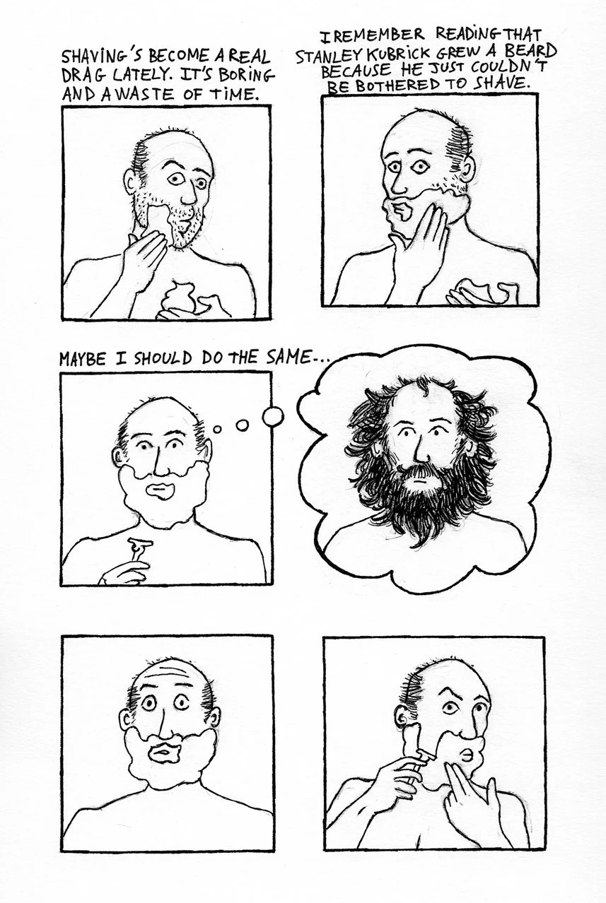 One page comic from sketchbook, humorous daily life comic art