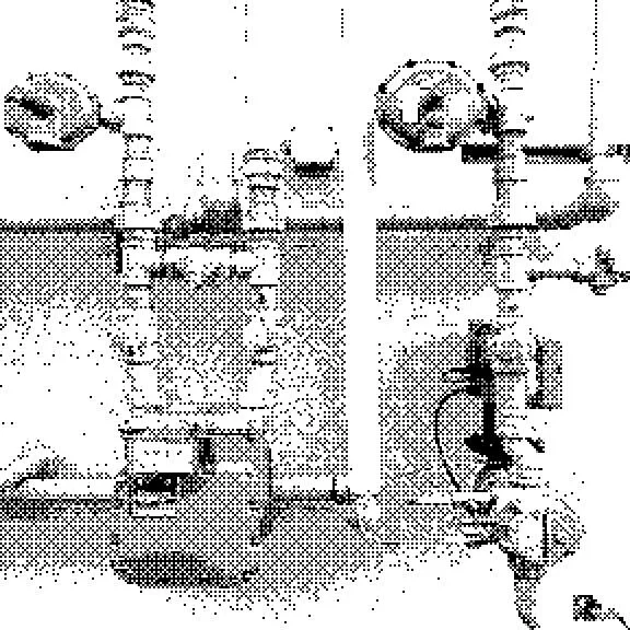 Pipes and industrial tubing,- 2-bit Game Boy photograph