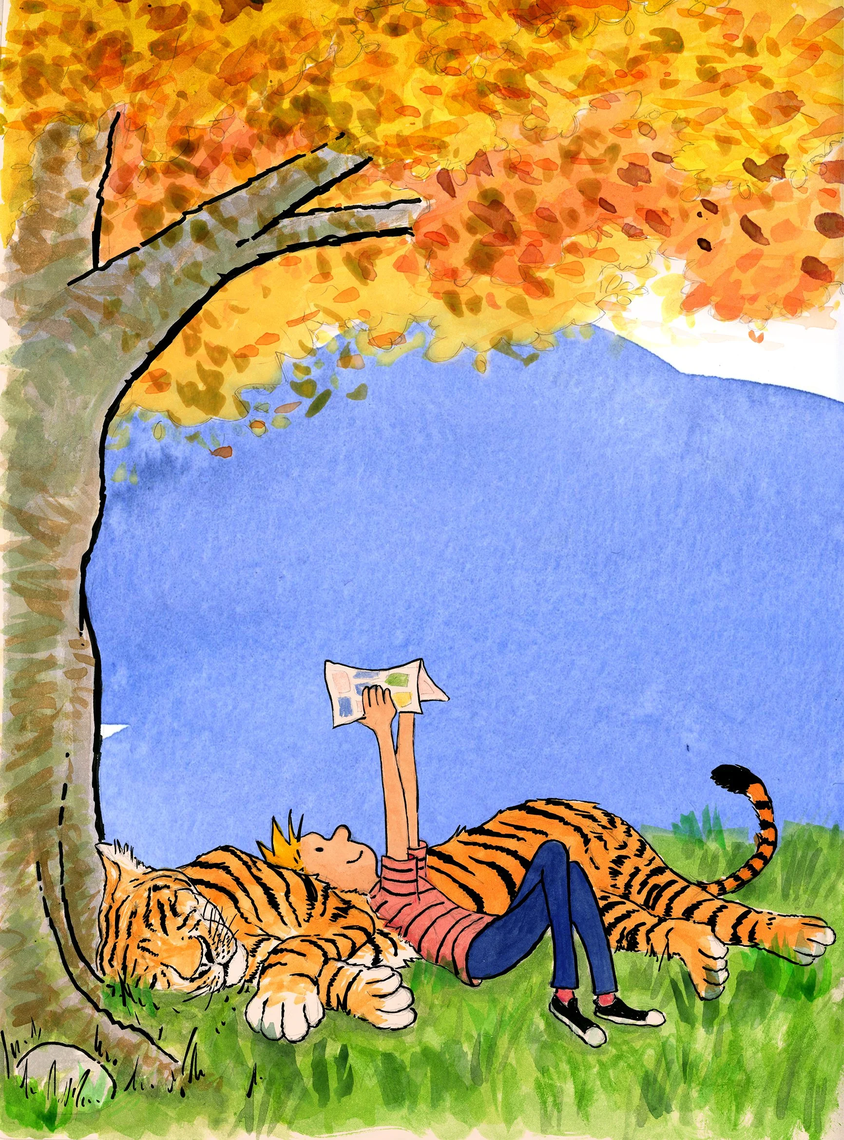 Fan art Calvin and Hobbes illustration 
