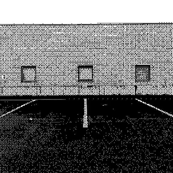 Symmetrical parking lot, abstract black and white 