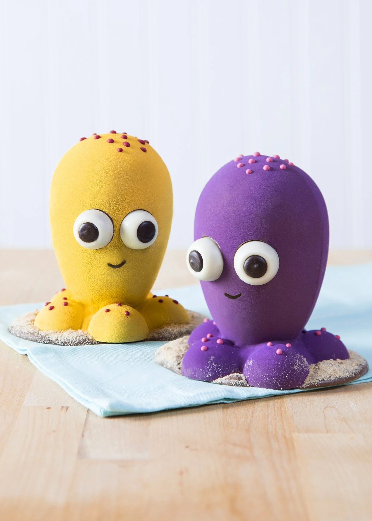 Two colorful chocolate octopus for Easter
