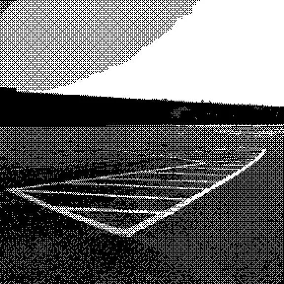 Wide open parking lot, 2 bit photography by Lionel May