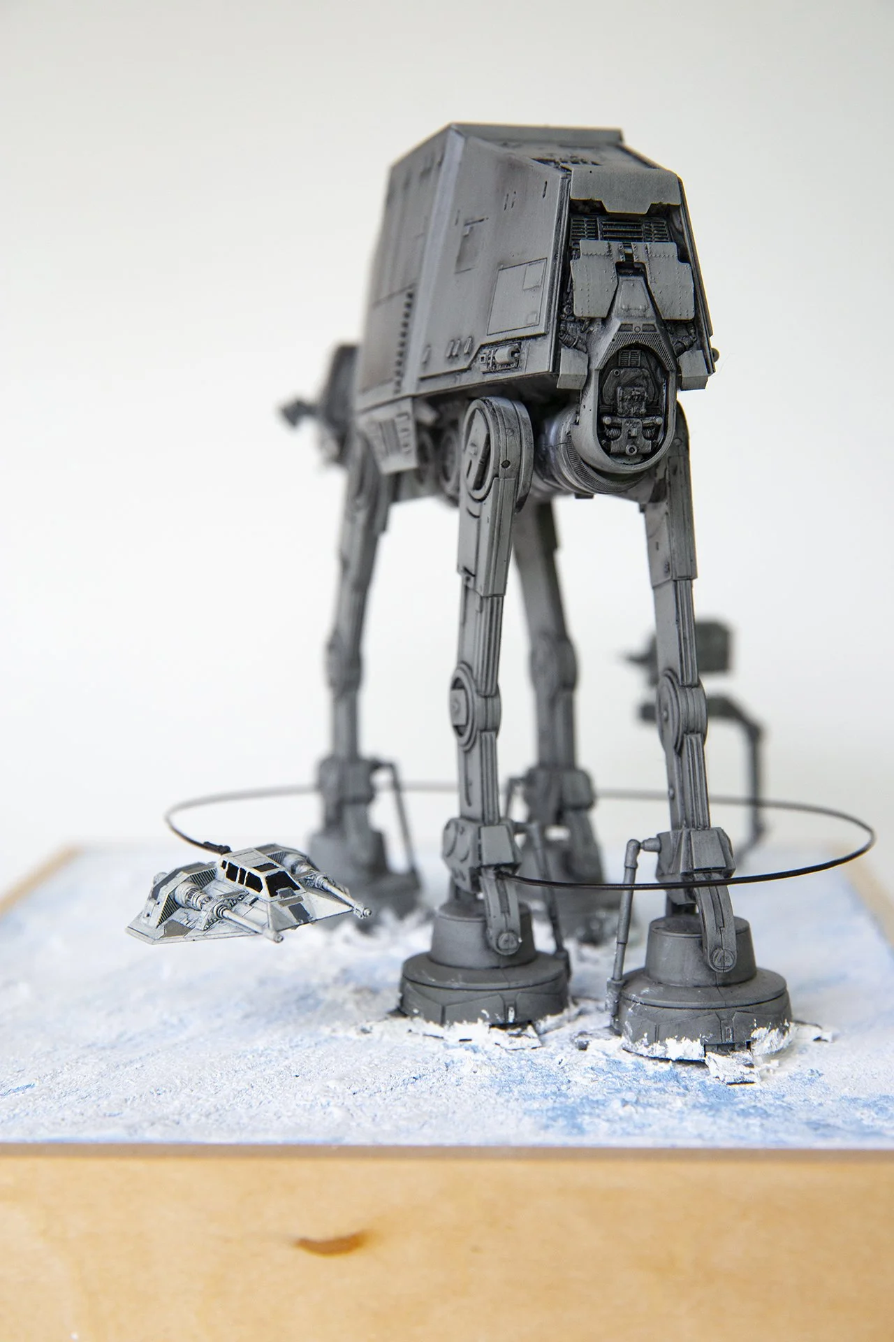 AT-AT on the snow planet Hoth, plastic scale model and diorama