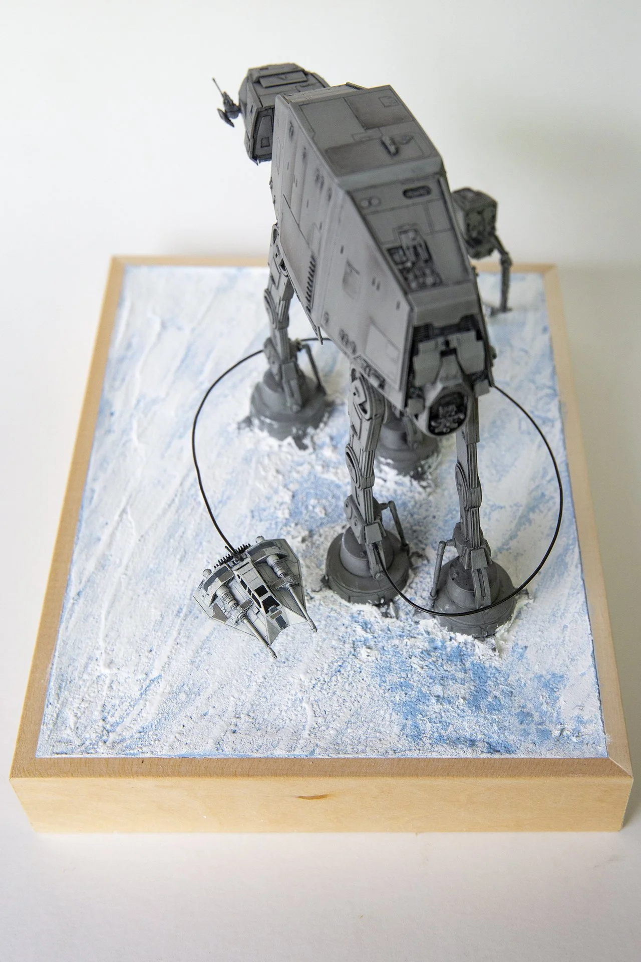 Miniature diorama showing the planet Hoth from Star Wars The Empire Strikes Back