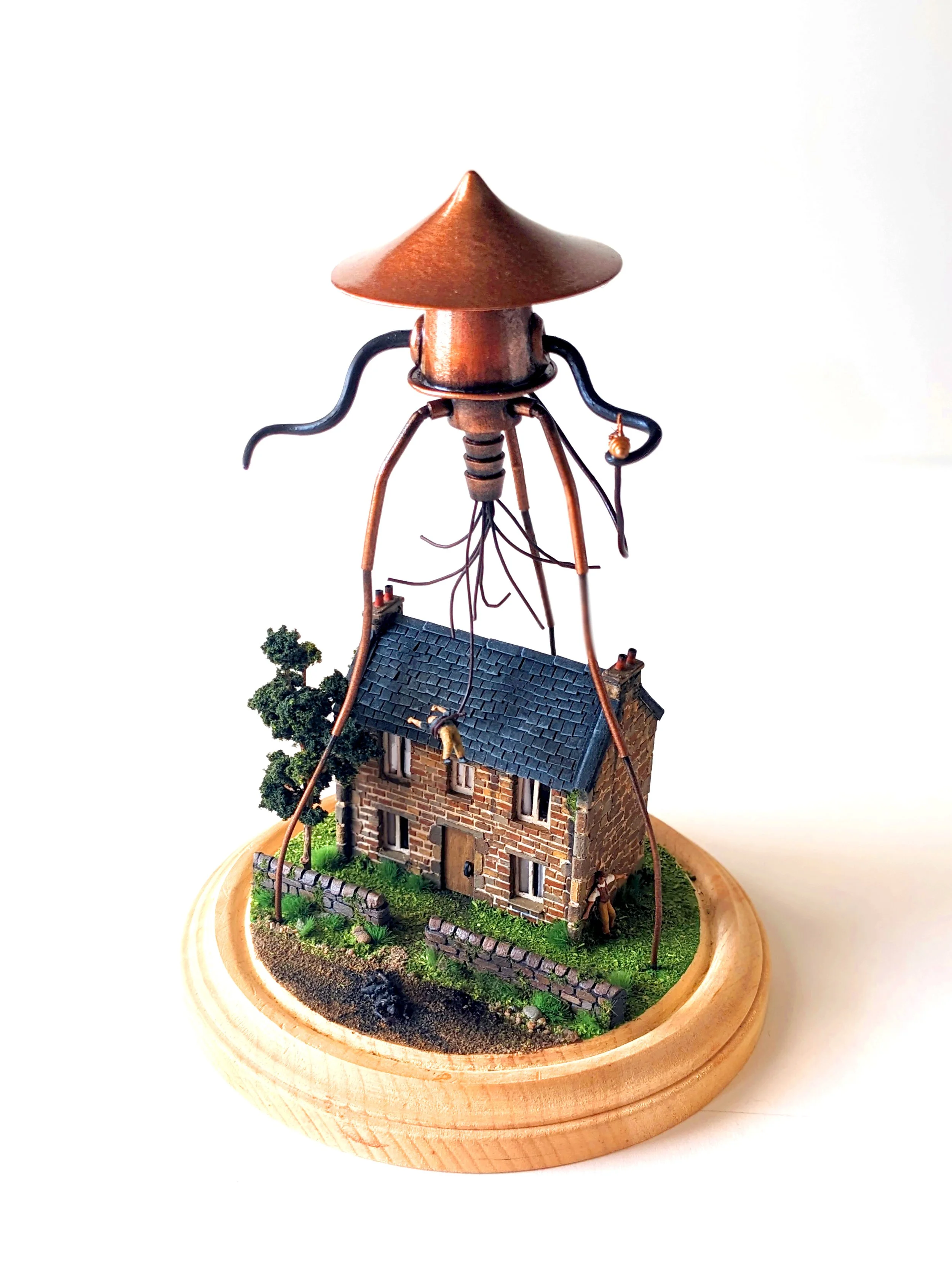 Scratchbuilt scale model of a Martian Tripod from the novel the War of the Worlds