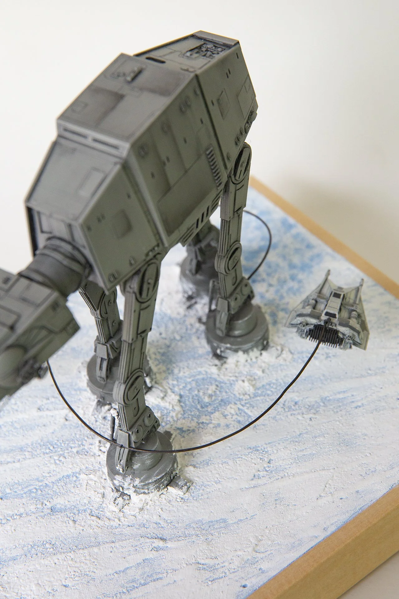 Scale models from the Star Wars universe, scene on the ice planet Hoth