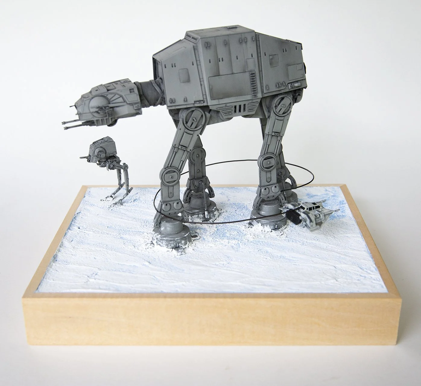 Star Wars AT-AT plastic scale model on custom Hoth base