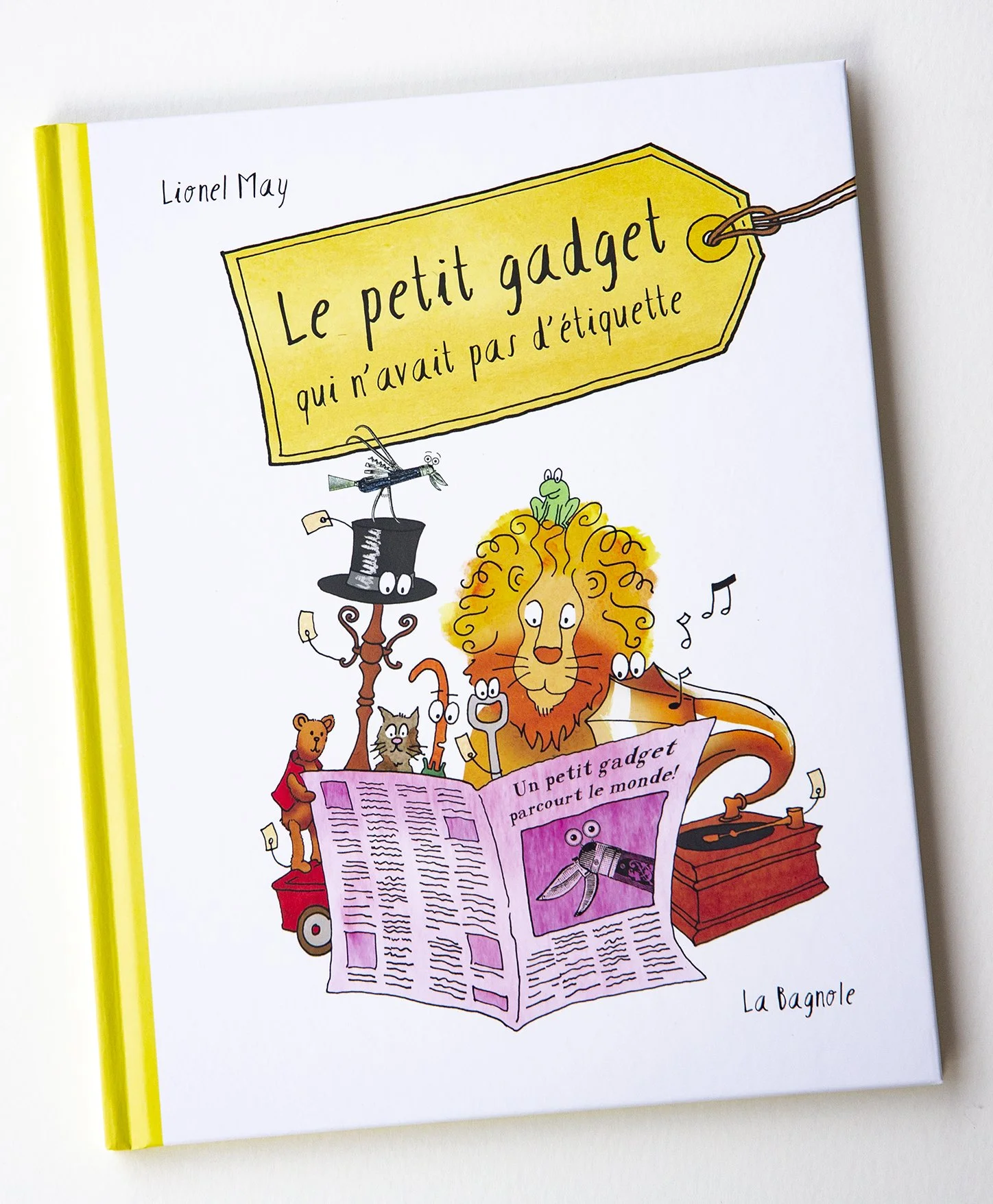 Fun and colorful cover for children's book showing animals and objects reading a newspaper