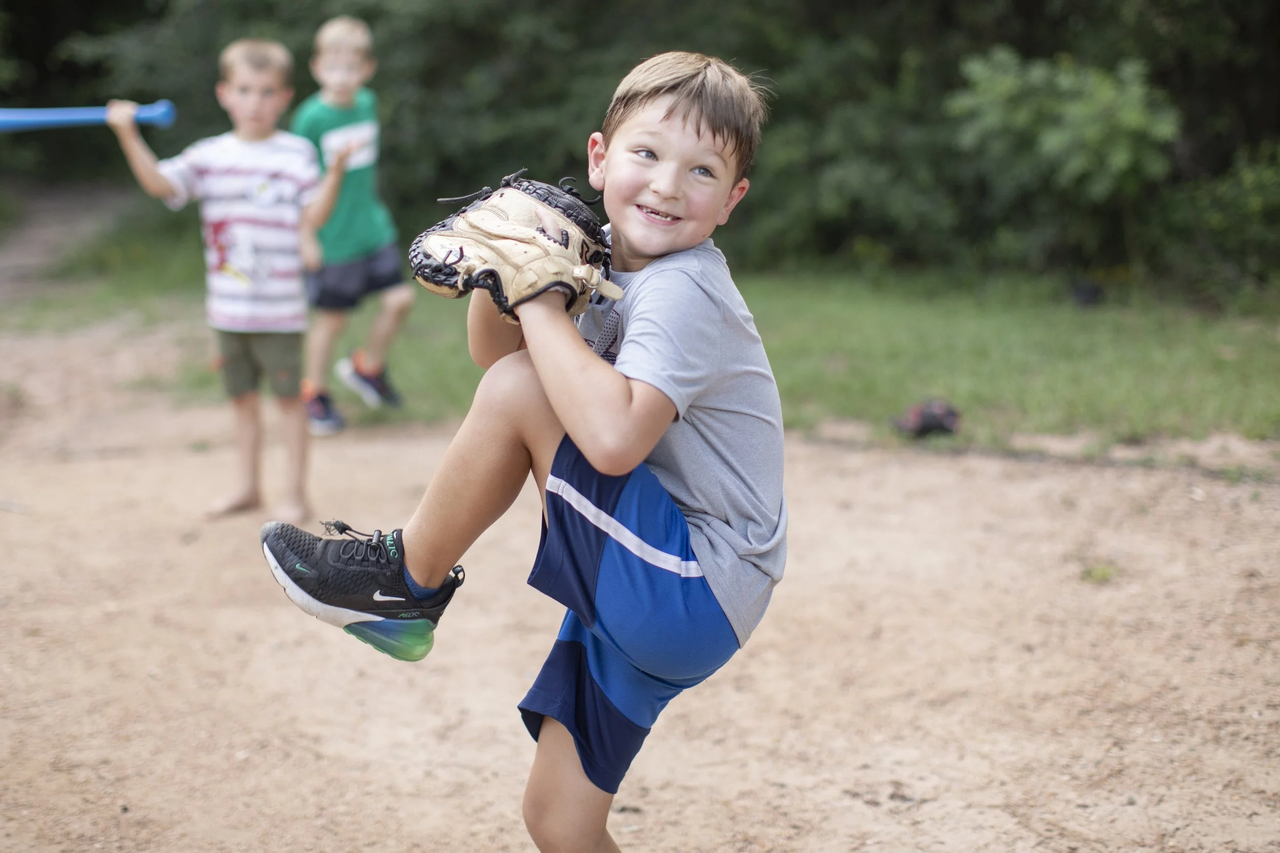 Kid playing softball