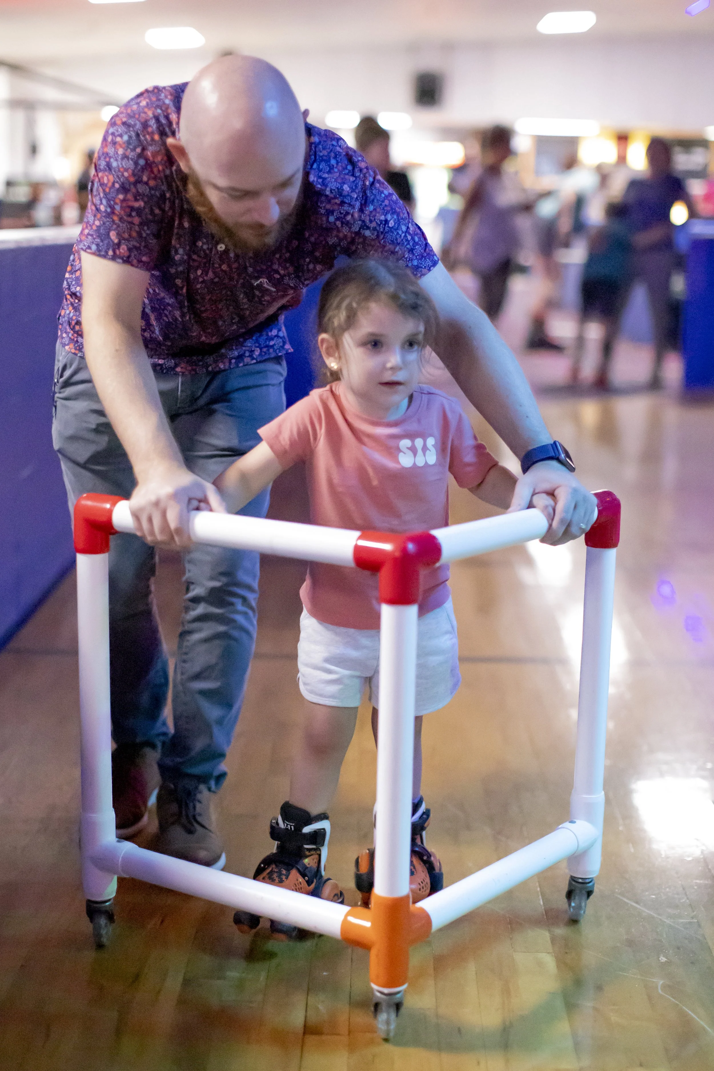 People roller skating