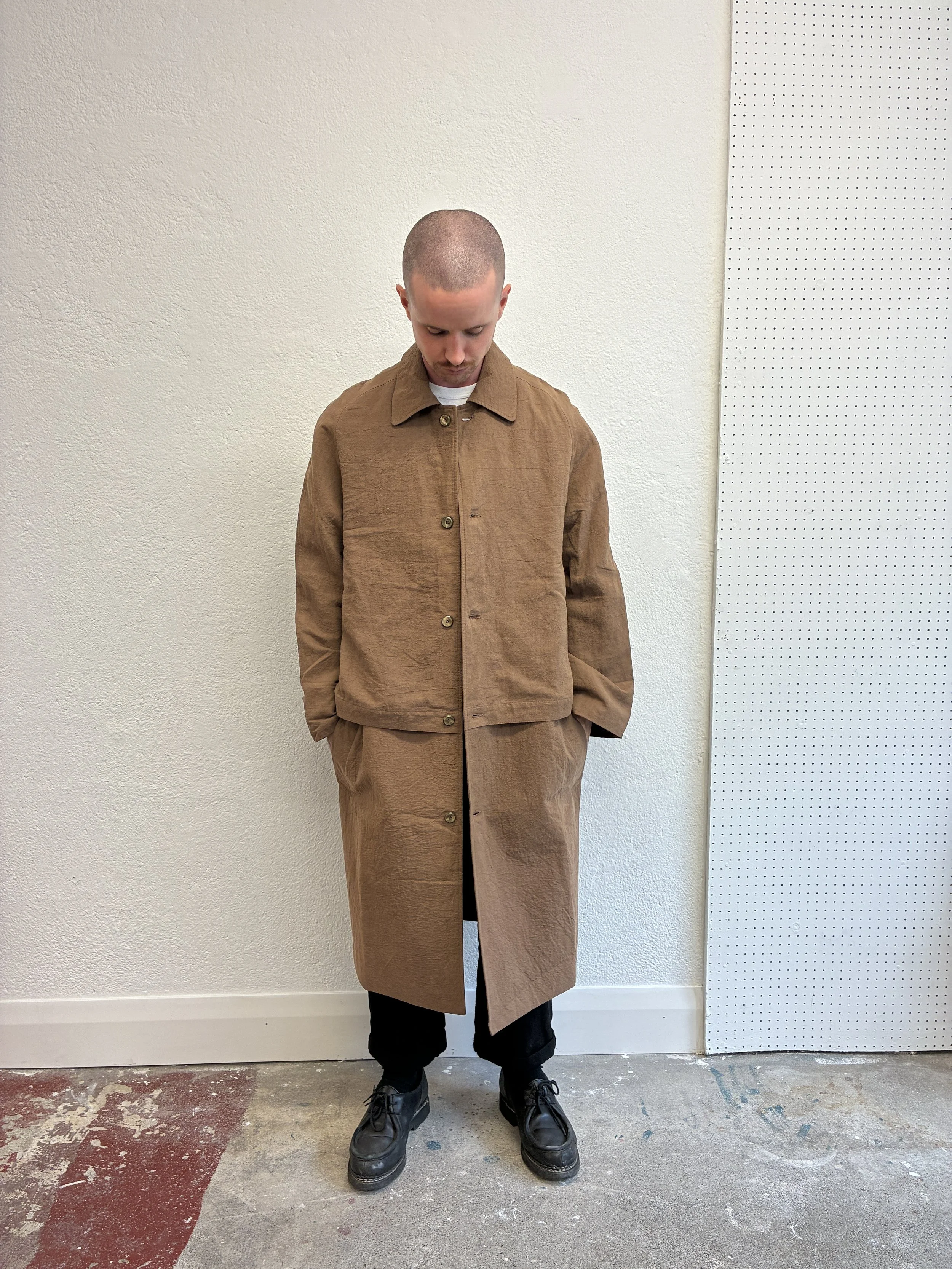Frank Leder Reversible Coat | Brown Teal