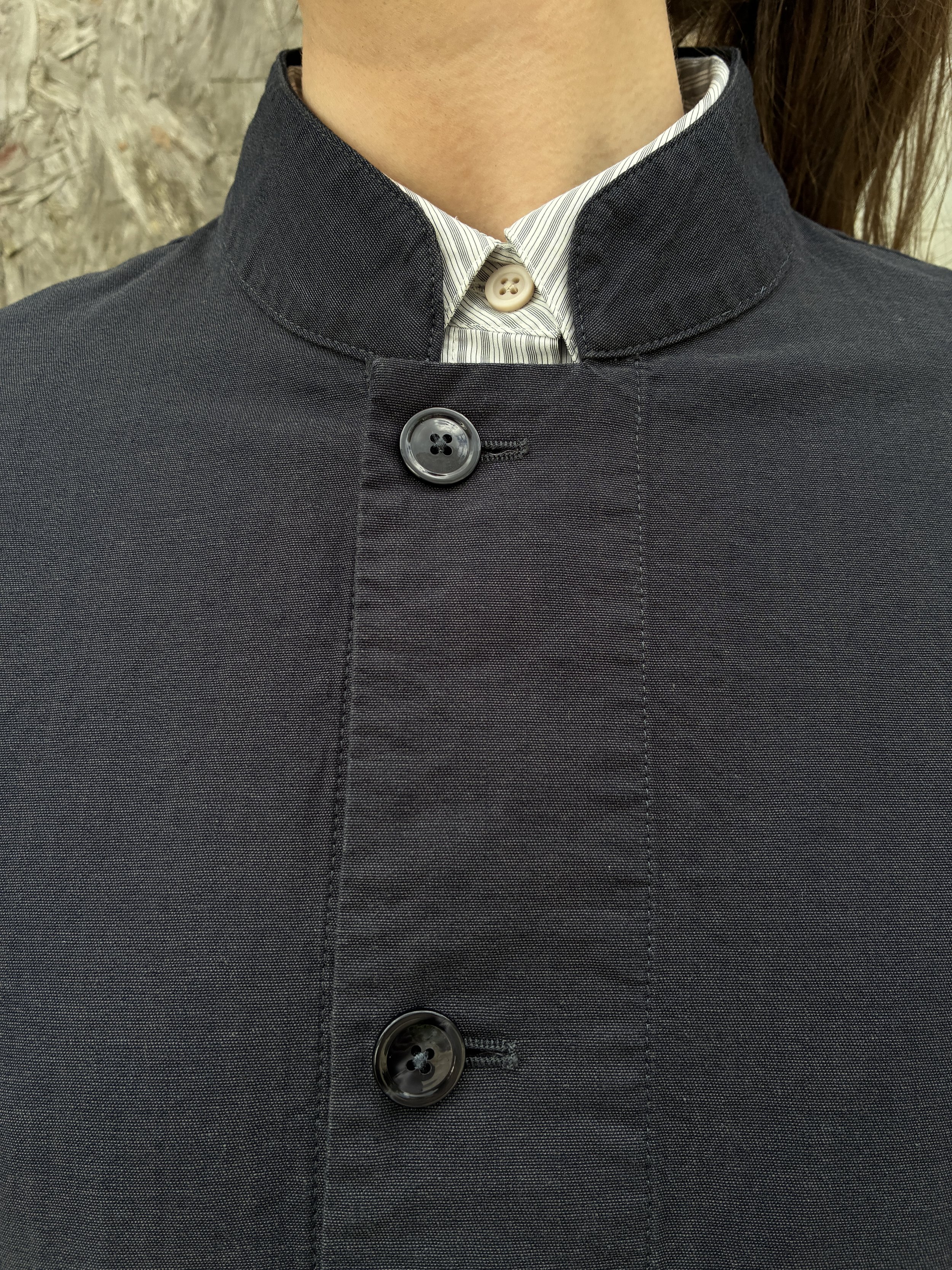 Collar close up of Navy 1st PAT-RN Woman Rei Jacket