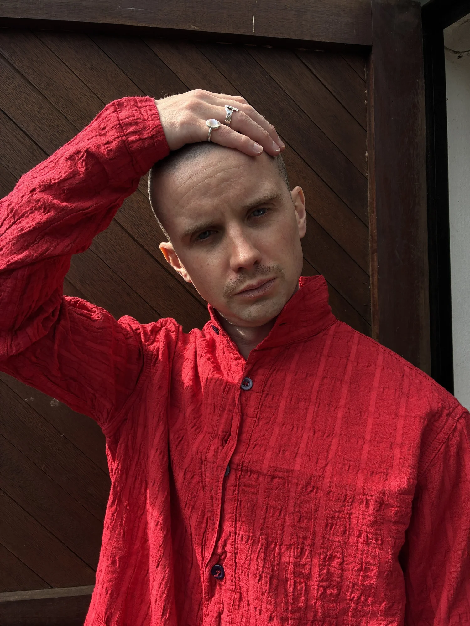 Tender Co. 468 Flipped Collar Shirt | Red — Nubes Shop