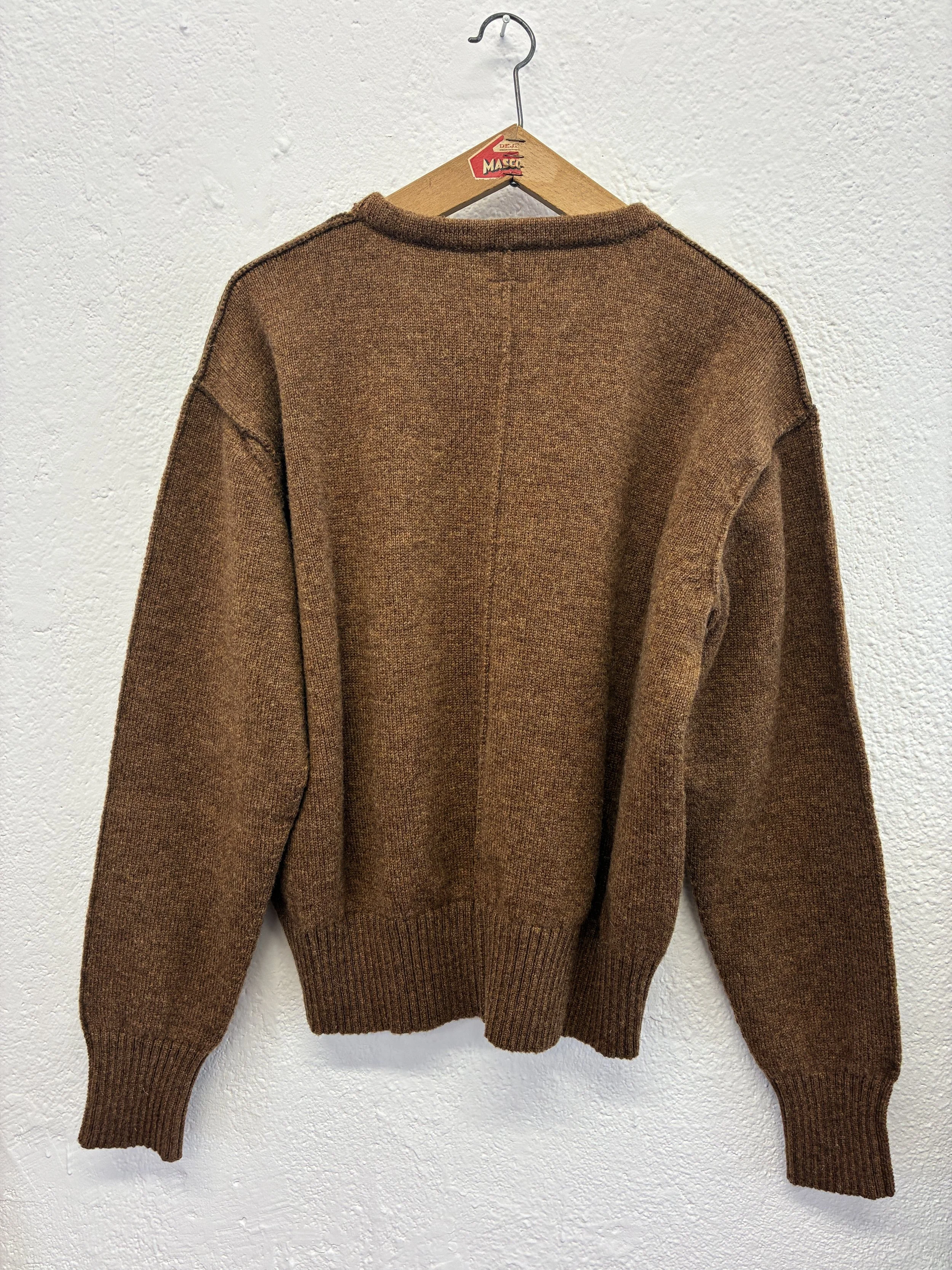 Back of Brown Tender Co Type 719 Butterfly Jumper on hanger