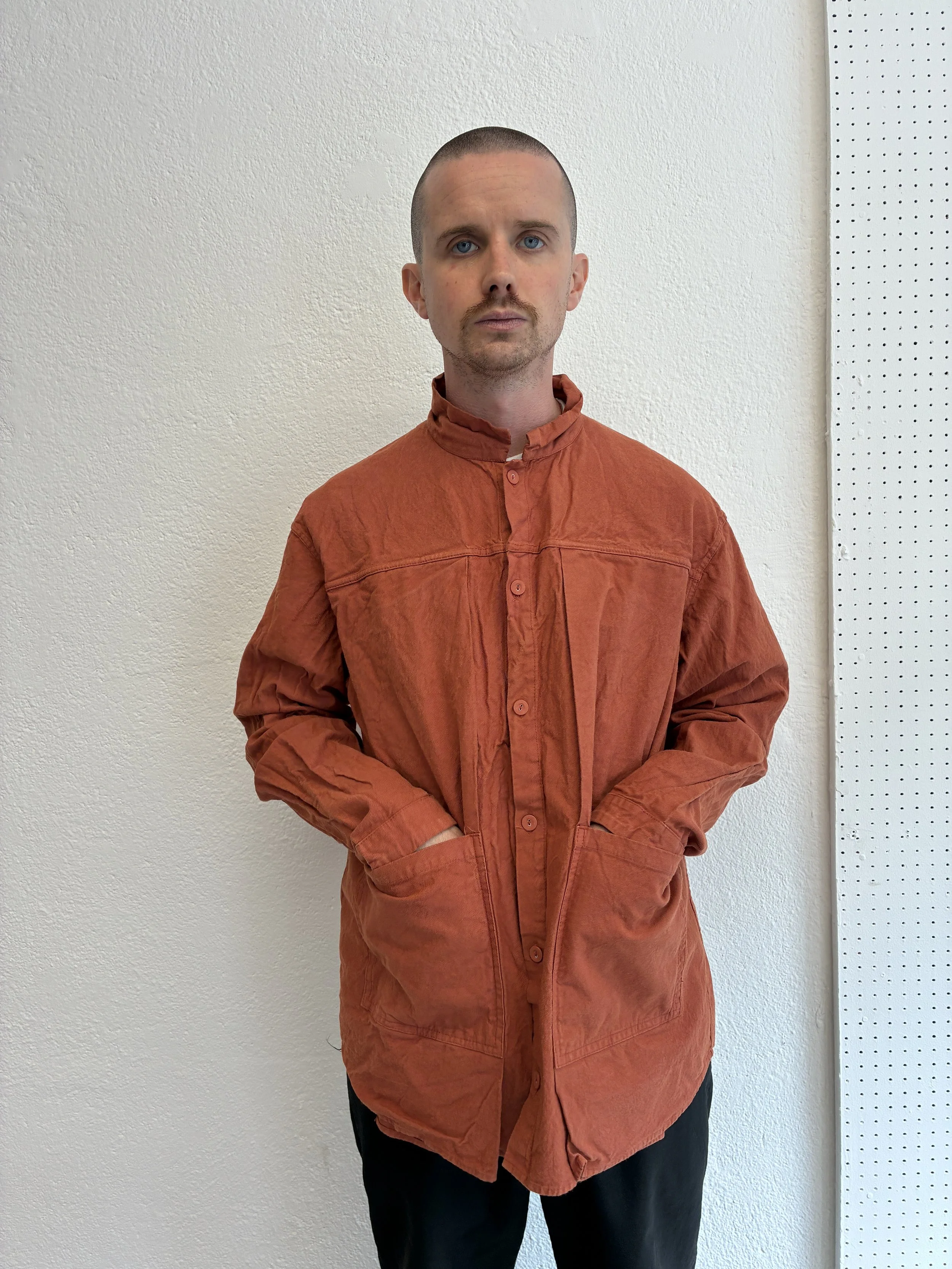 Man wearing Tender Co Type 402 Flowerpot Two Birds Shirt