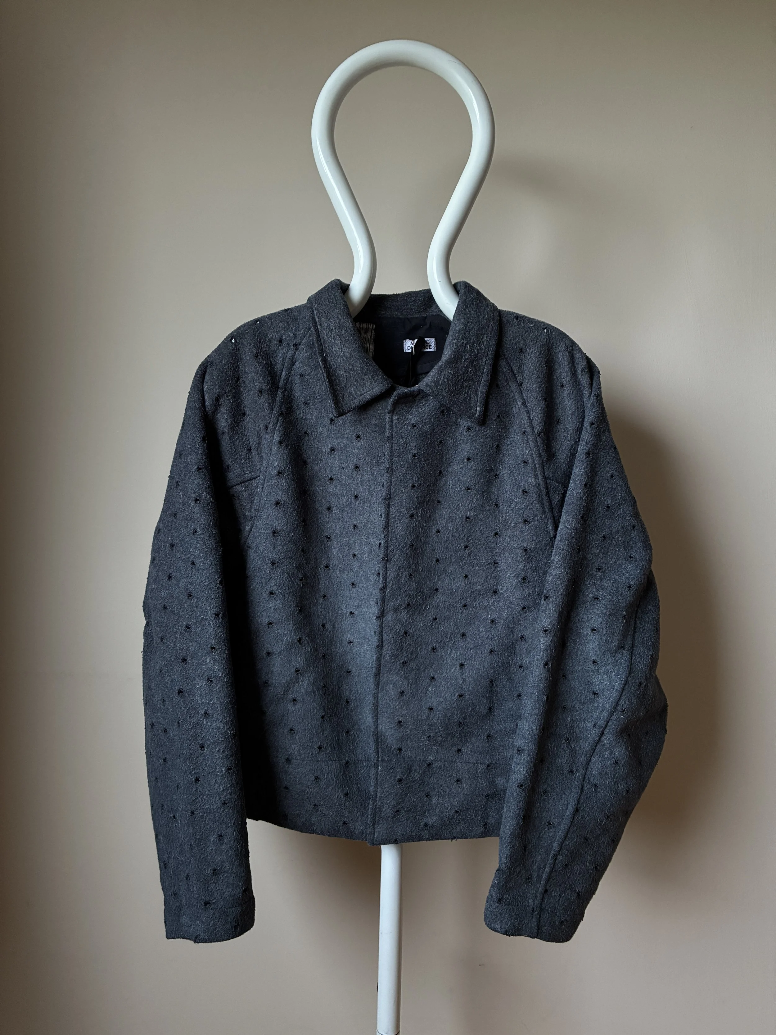 Middle Distance grey Drill jacket on mannequin
