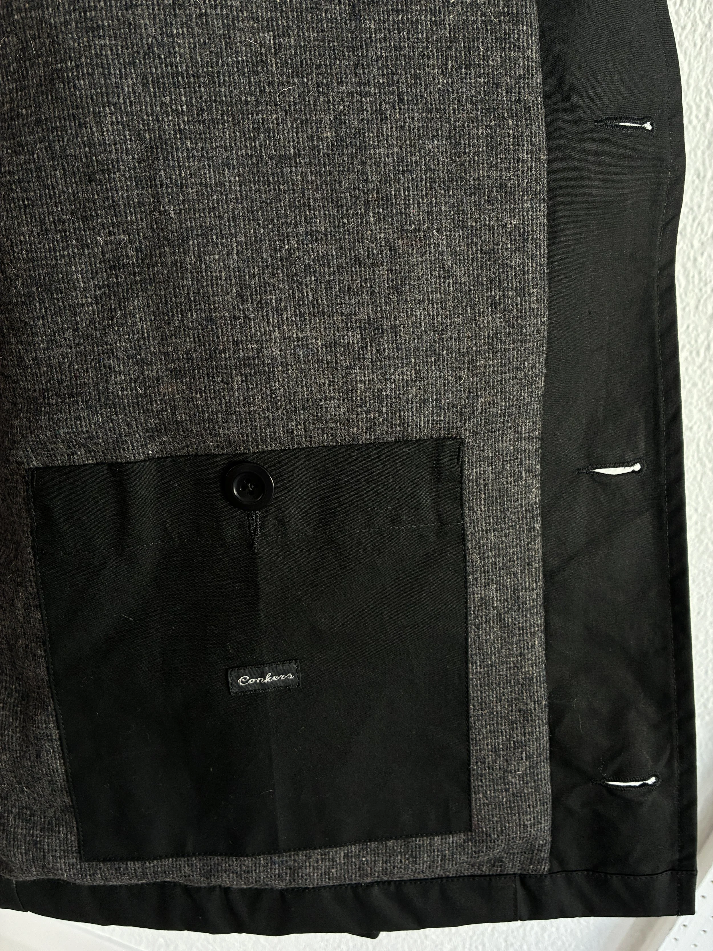 Wool lining of Inside pocket of Black Conkers Blanket Jacket