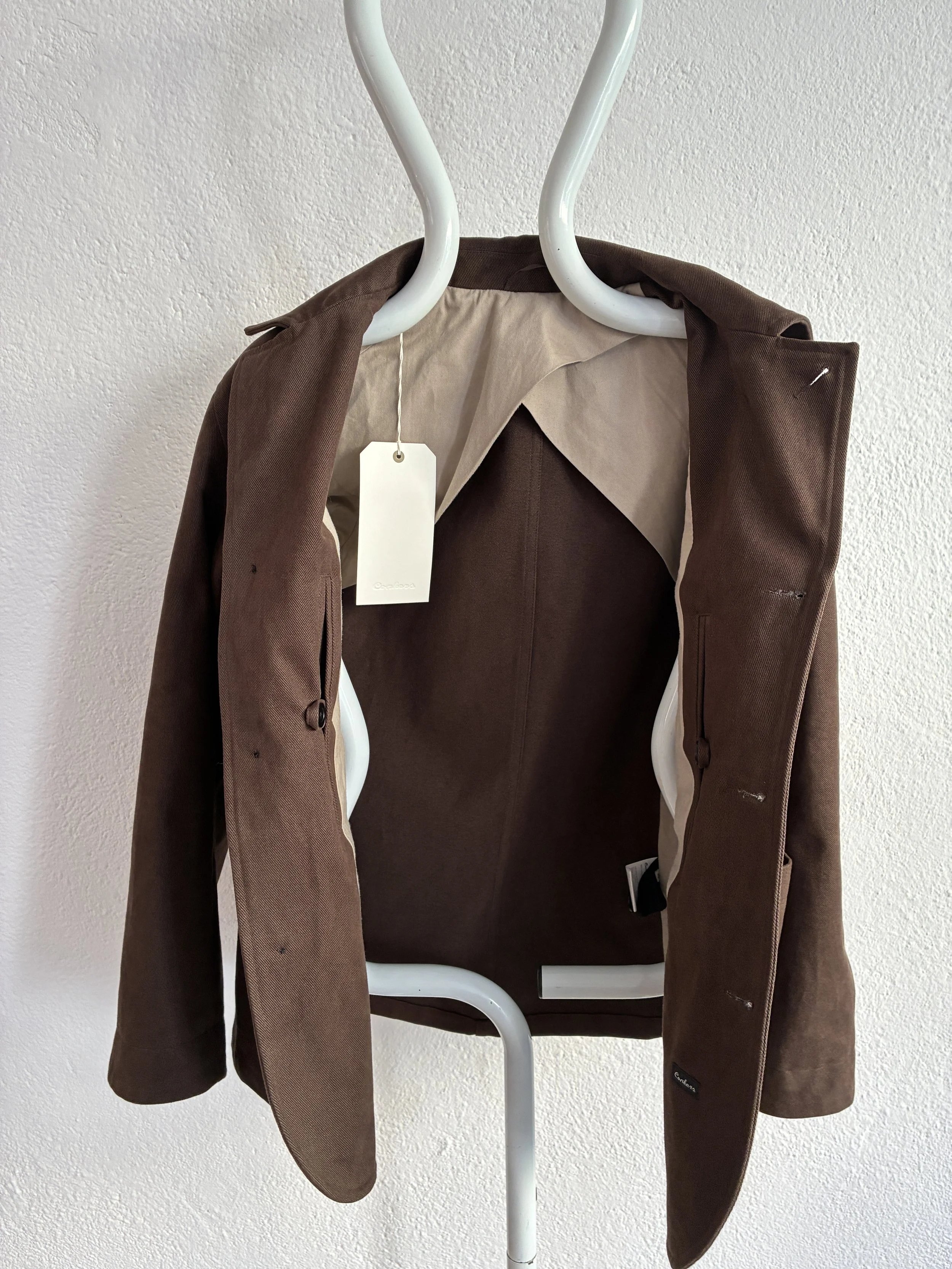 Lining of Brown Conkers Bruton Blazer Jacket on mannequin