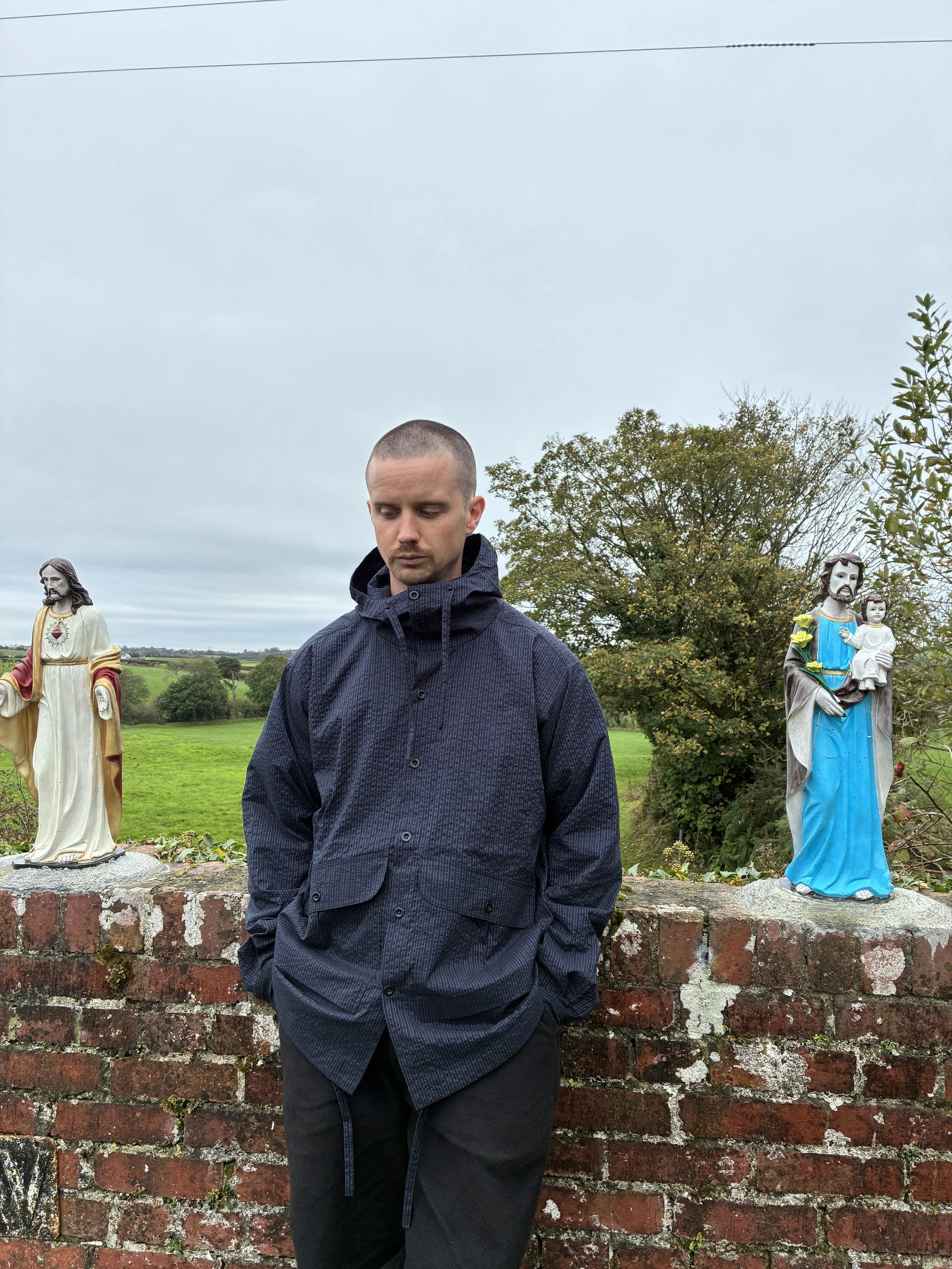 1st PAT-RN Stone Hooded Jacket | Striped Coolmax